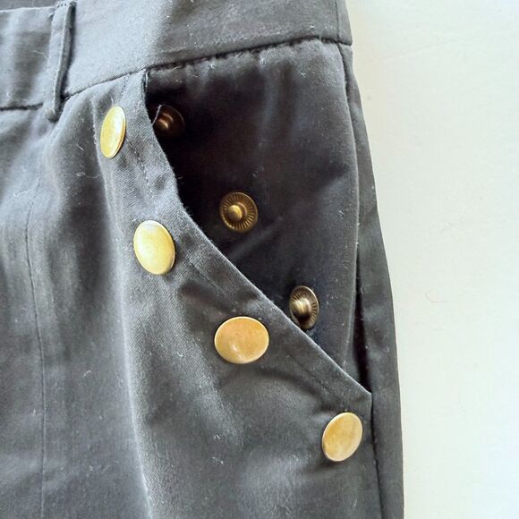 NEW SAMPLE Cleobella Brass Snap Pocket Front Slit Sailor Pants in Black Size S - Picture 4 of 7